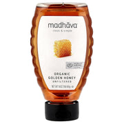 Madhava Organic Golden Honey Squeeze, 16 Oz