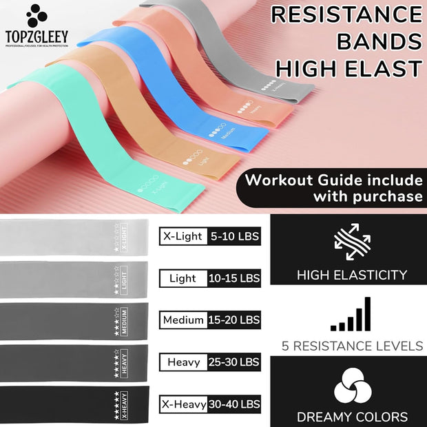 TOPZGLEEY Pilates Ring and Ball Set with Resistance Bands - Pilates Equipment for Home Workout - 14'' & 12'' Pilates Rings, 2 Pilates Balls, 5 Resistance Bands,Guide