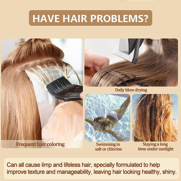 PURC Magical Keratin Treatment Mask, Advanced Molecular Roots Conditioner for Dry & Damaged Hair, 5 Seconds Restore Soft Hair (120ml)