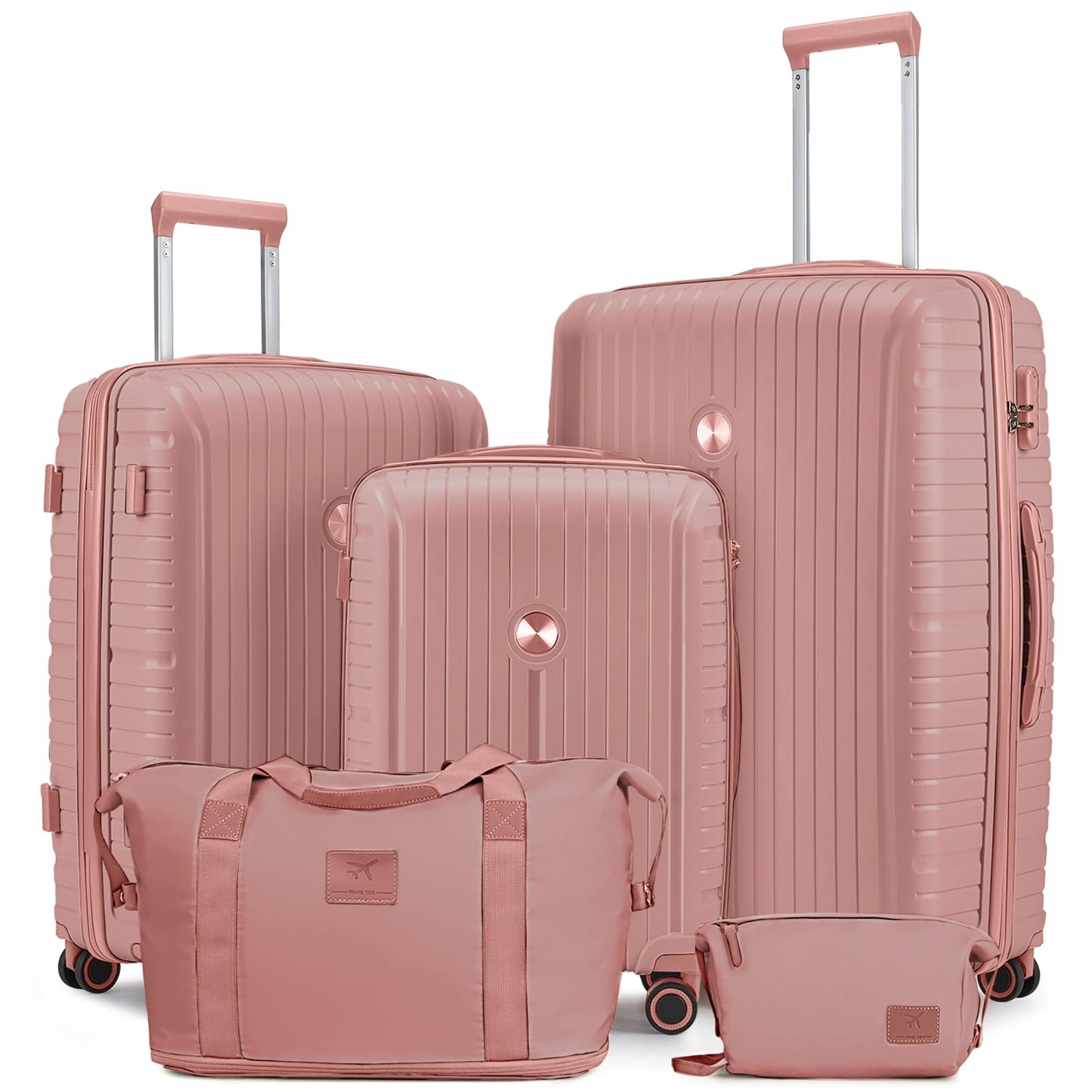Joyway Luggage Sets 6 Piece PP Hardside Carry on Suitcase with Spinner Wheels and TSA Lock for Travel, Purple