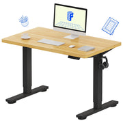 FLEXISPOT EN1 Whole-Piece Standing Desk, 48 x 24 Inches Height Adjustable Desk Stand up Desk Home Office Table for Computer Laptop (White Frame + Maple Desktop)