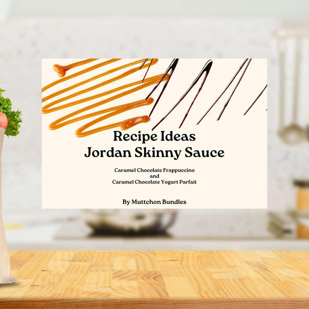 MUTTCHON Caramel and Chocolate Low Calorie Sauce Bundle With (1) Jordans Skinny Sugar Free Salted Caramel Sauce, (1) Dark Chocolate Espresso (Gluten-Free, Keto-Friendly), and a recipe Ideas card