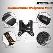 Weighted Vest Woman, 6lb/8lb/12lb/16lb/20lb, Adjustable Women Weighted Vest for Walking, Strength Training, Running, Fitness, Muscle Building, Black