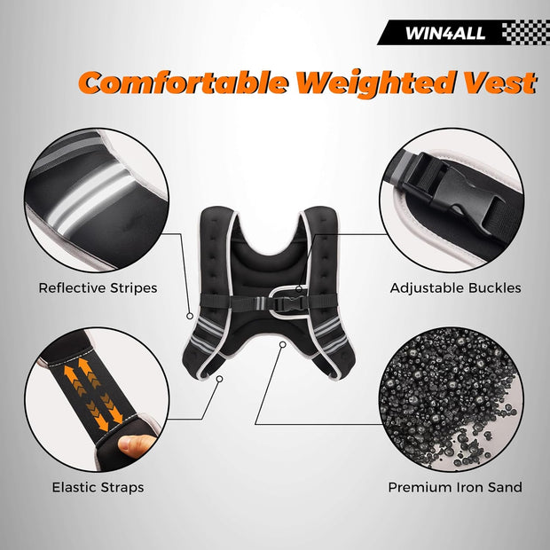 Weighted Vest Woman, 6lb/8lb/12lb/16lb/20lb, Adjustable Women Weighted Vest for Walking, Strength Training, Running, Fitness, Muscle Building, Black