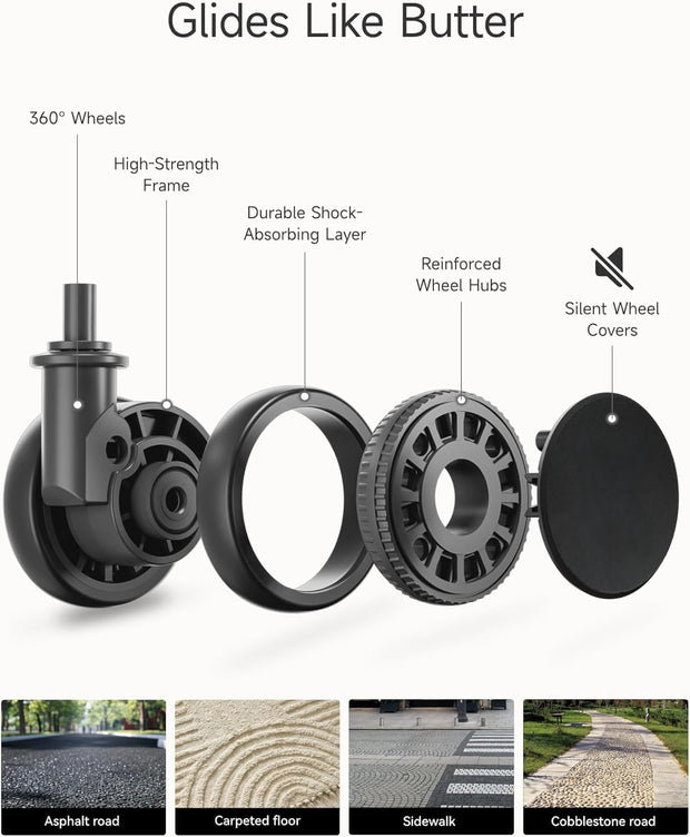 LUGGEX Carry On Luggage 22x14x9 Airline Approved, Expandable Polycarbonate Suitcase with Front Pocket (Charcoal Metallic, 20 Inch, 35L)