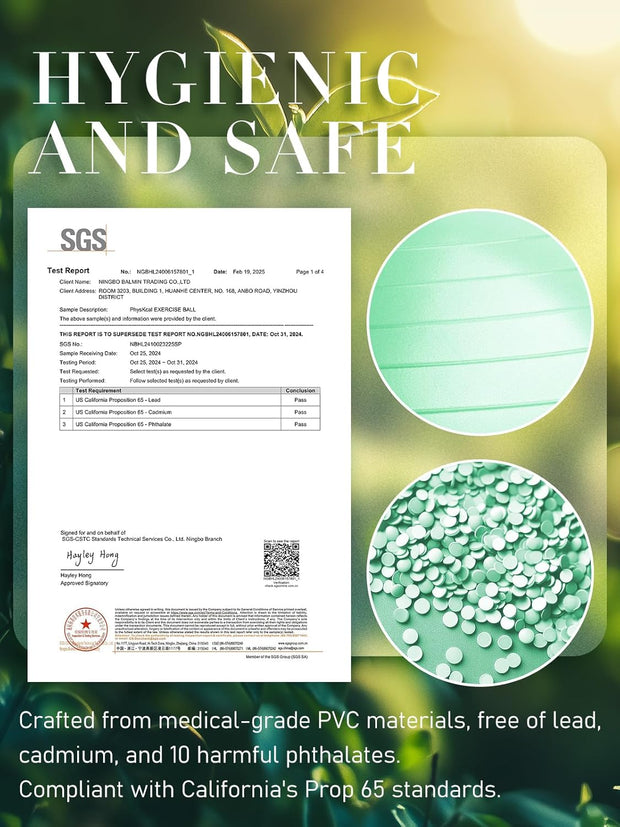 Yoga Ball for Exercise, Pilates Set, 4 Sizes Fitness Ball for Workout, Birthing, Pregnancy, Physical Therapy- Pump Included