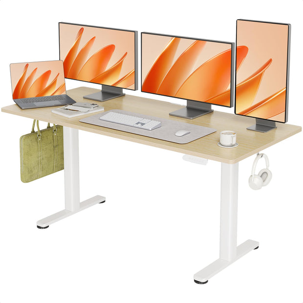 INNOVAR Electric Standing Desk, Adjustable Height Stand up Desks, 48 x 24 Inches Sit Stand up Desk for Home Office Computing, 3-Preset Memory Height Ergonomic Rising Desks, Black