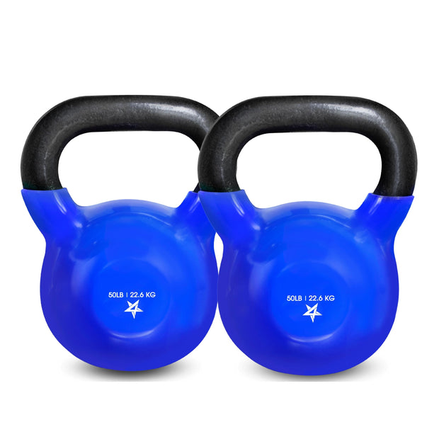 Yes4All 5-100 LB Kettlebells Vinyl Coated Cast Iron for Dumbbell Weights Exercises, Gym, Fitness, Full Body Workout Equipment Push up, Grip and Strength Training