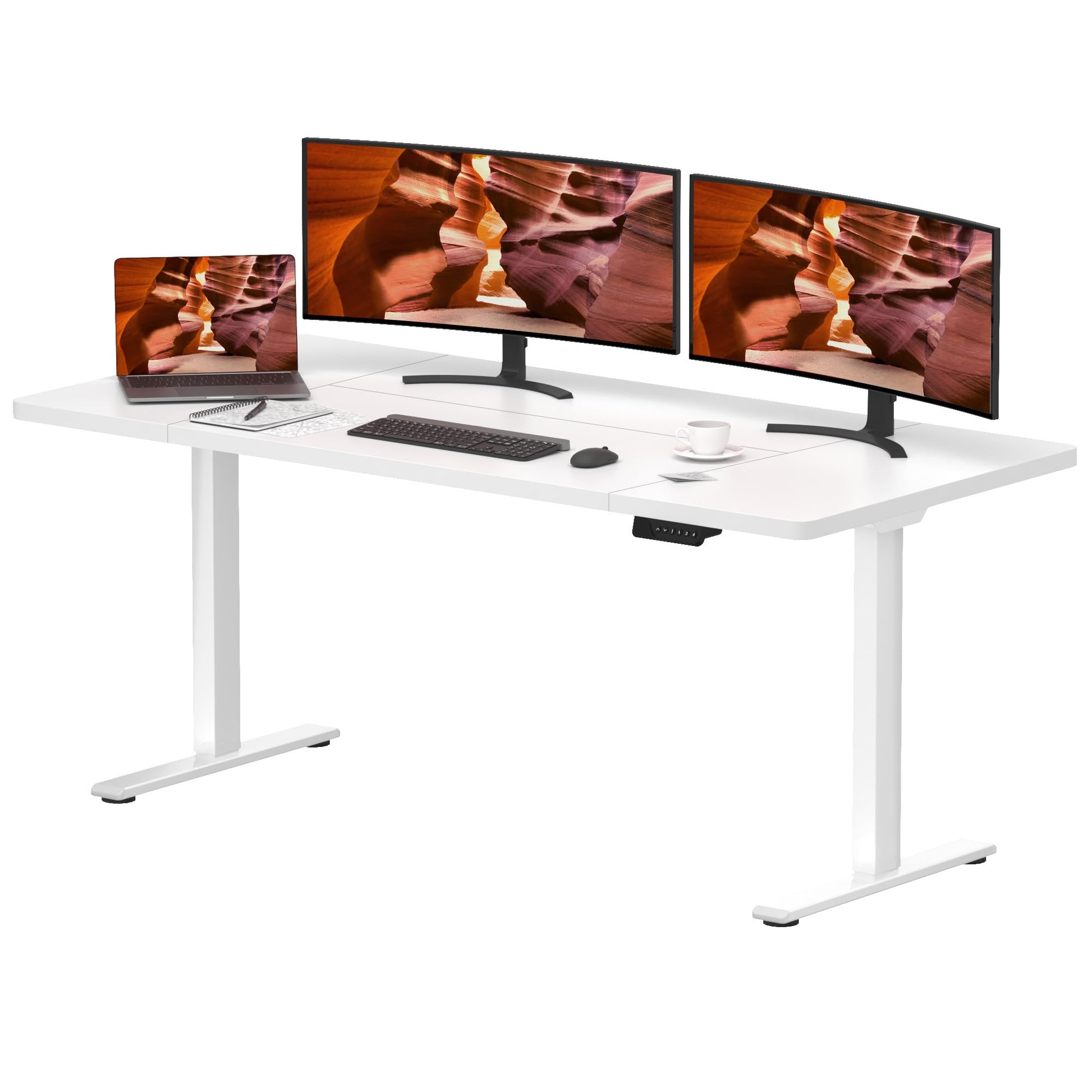 Dual Motor Standing Desk, Large Stand Up Desk, 71x31 Inches Electric Sit Stand Desk, 4 Memory Preset Adjustable Height Desk Home Office Desks(Black)