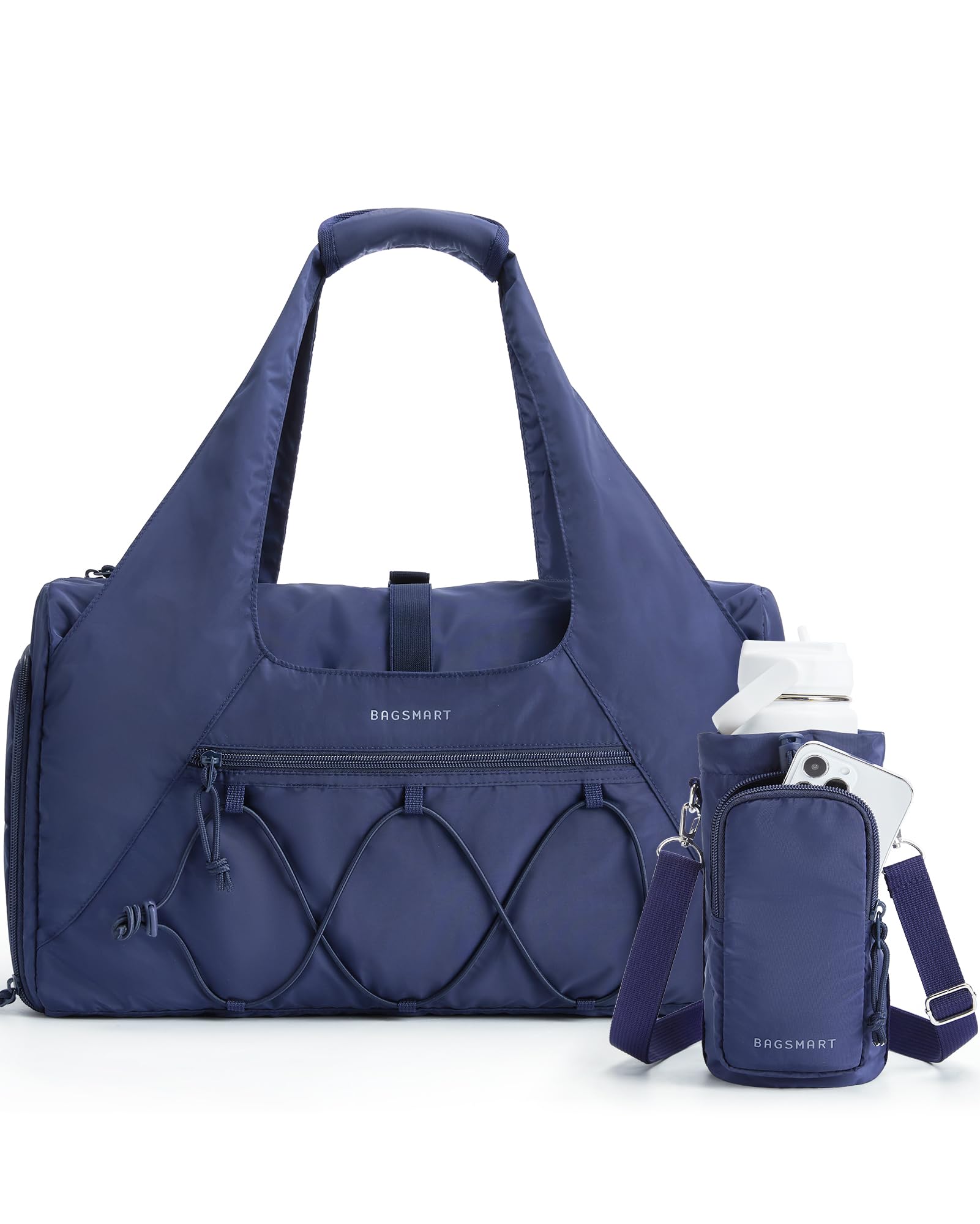 BAGSMART Gym Bag for Women, Lightweight Duffel with Shoe Compartment, Weekender with Wet Pocket, Workout Yoga Tote, Pin