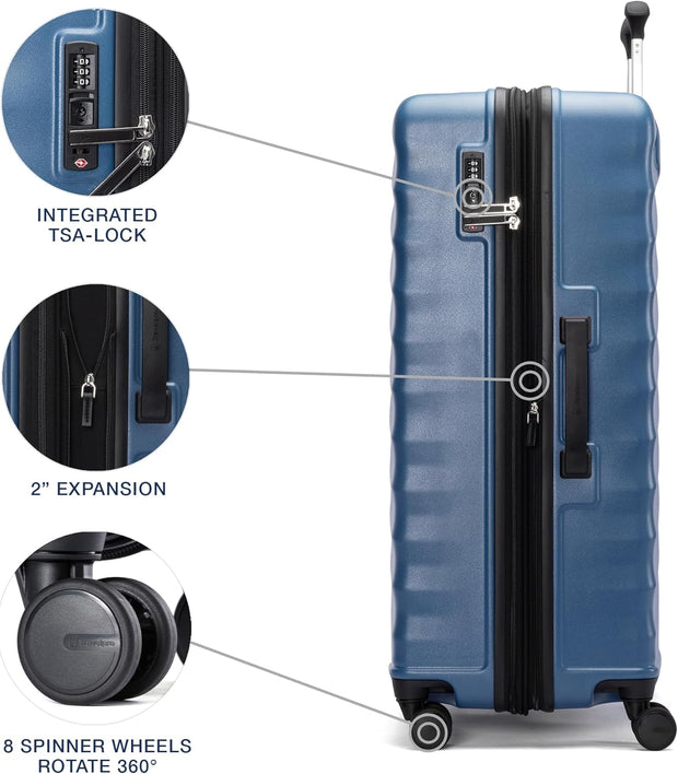 Travelpro Maxlite Air V2 Hardside Expandable Checked Luggage, 8 Spinner Wheels, Lightweight Hard Shell Suitcase, TSA lock, Ensign Blue, Checked Large 28-Inch