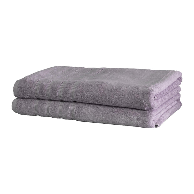 Mosobam Luxury Turkish Set of 2 Bath Towels 30X58 Light Taupe Oversize 700 GSM Bamboo Viscose & Aegean Turkish Combed Cotton