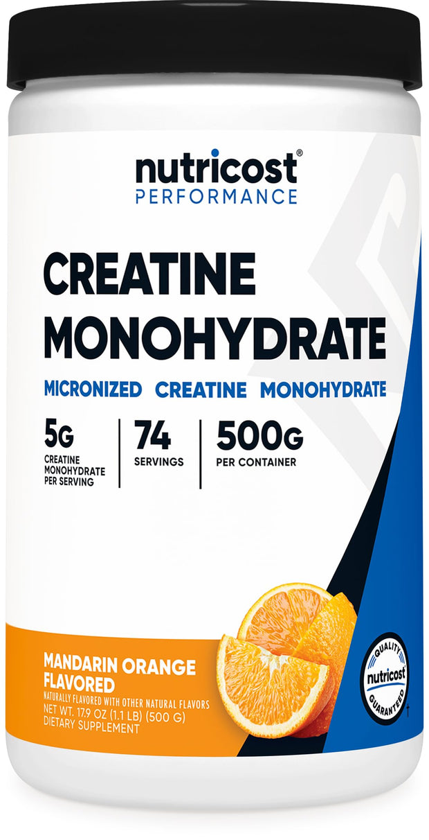 Nutricost Creatine Monohydrate Micronized Powder 500G, 5000mg Per Serv (5g) - 100 Servings, 17.9 Oz