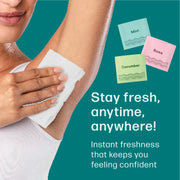 Refresh Deodorant Wipes - A Fresh Start When You’re On the Go - Aluminum, Paraben, and Sulfate Free - Variety Pack (Mint, Rose, and Cucumber) - 50 Individually Wrapped Wipes