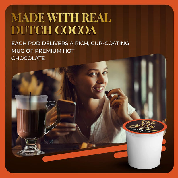 Van Der Laan Chocolate Hot Cocoa Pods, Gourmet Dutch Chocolate Assorted Variety Pack Compatible with K Cup Brewers Including 2.0, 40 Count