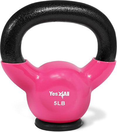 Yes4All Kettlebells Rubber Base, Kettlebell Set for Women, Strength Training Kettlebells Weights (10-65 lbs)