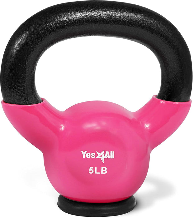 Yes4All Kettlebells Rubber Base, Kettlebell Set for Women, Strength Training Kettlebells Weights (10-65 lbs)