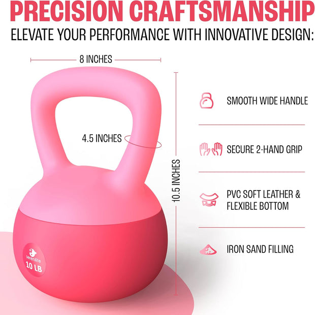 Soft Kettlebells, Serenilite Kettlebell Sets, Kettle Bell Sets for Women & Men, Safe Strength Training Kettlebells, Kettlebell Weights for Home Workouts & More.