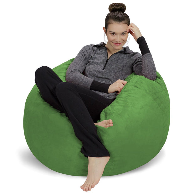 Sofa Sack Bean Bag Chair - Plush, Ultra Soft - Memory Foam Bean Bag Chair with Microsuede Cover - Stuffed Foam Filled Furniture and Accessories for Dorm Room 3 Feet - Charcoal