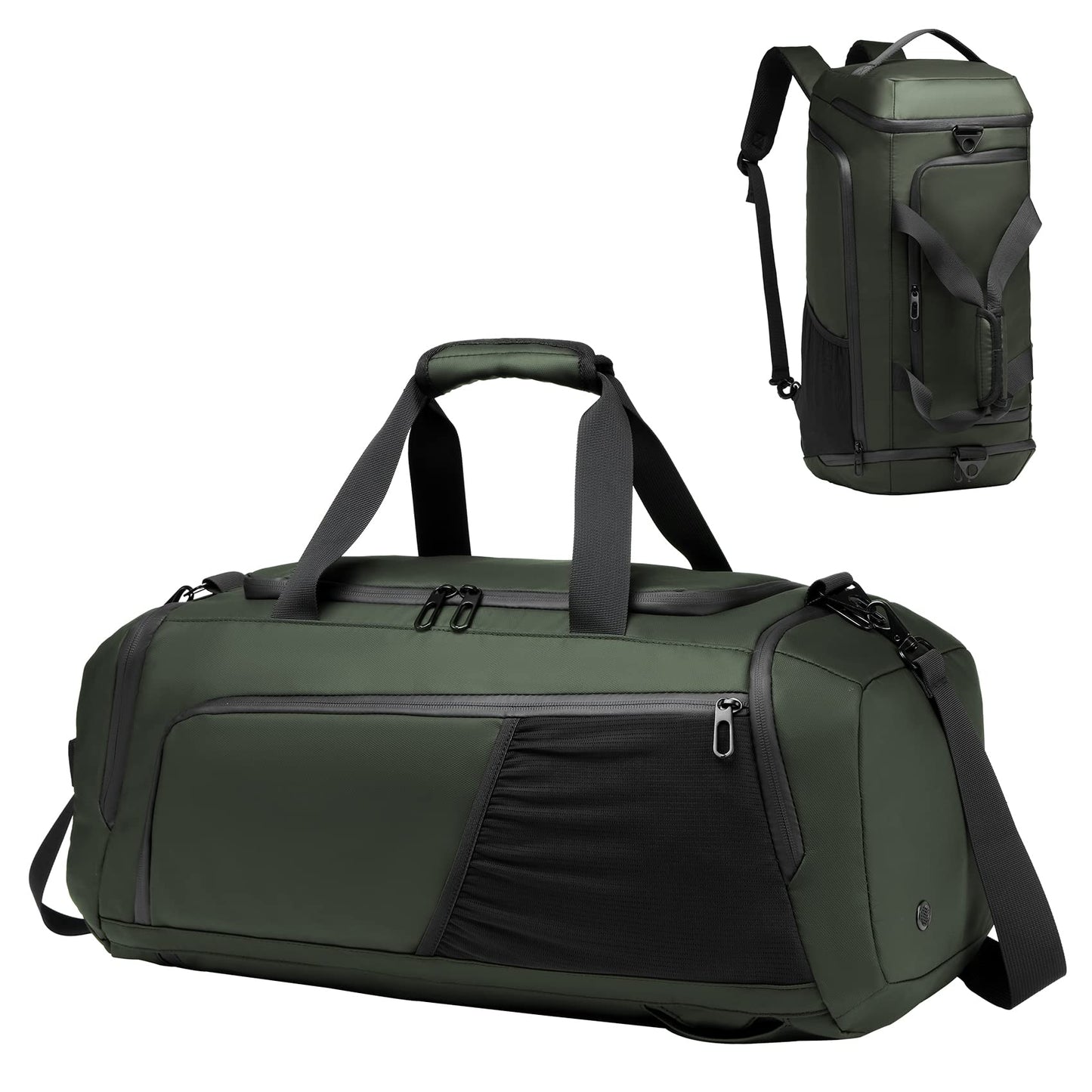 Gym bag for Men with Shoes Compartment - 40L Duffle Bag for Travel with Wet Pocket,3 in 1 Waterproof Sports Bags and Gym Backpack with Water Bottle Holder