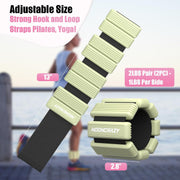 Pilates Wrist Ankle Weights for Women, Wearable Strong Arm & Leg Weights Set of 2(1 lb/2.2 lbs Each), Adjustable Ankle Weights for Walking, Yoga, Dance, Barre, Gym