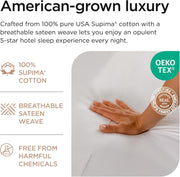 Threadmill American Supima King Size Sheets Set | 656 Thread Count 4 Piece Luxury Bed Sheets for King Size Mattress | 5 Star Hotel Quality Sheets with Elasticized Extra Deep Pocket | White Sheets