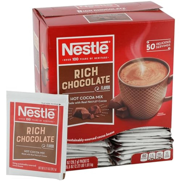 Nestle Hot Cocoa Mix, Rich Chocolate with Mini Marshmallows, 0.71-Ounce Packages, 50 Count