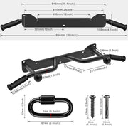 SELEWARE Heavy Duty Wall Mounted Doorway Pull Up Bar Multifunctional Joist Mount Chin Up Bar with Resistance Band Hooks & Ball Finger Training, Fully Welded Steel Construction Support to 600LBS