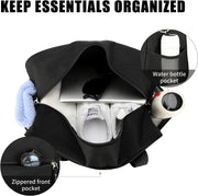 Small Gym Bag 14 inch, Mini Duffel Bag for Women & Men, Carry On Lightweight for Travel Sport - Black