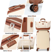 Luggage Sets 5 Piece Suitcases with Wheels, Suitcase Set ABS Hard Case Luggage with TSA Lock Spinner Wheels Durable Travel Luggage