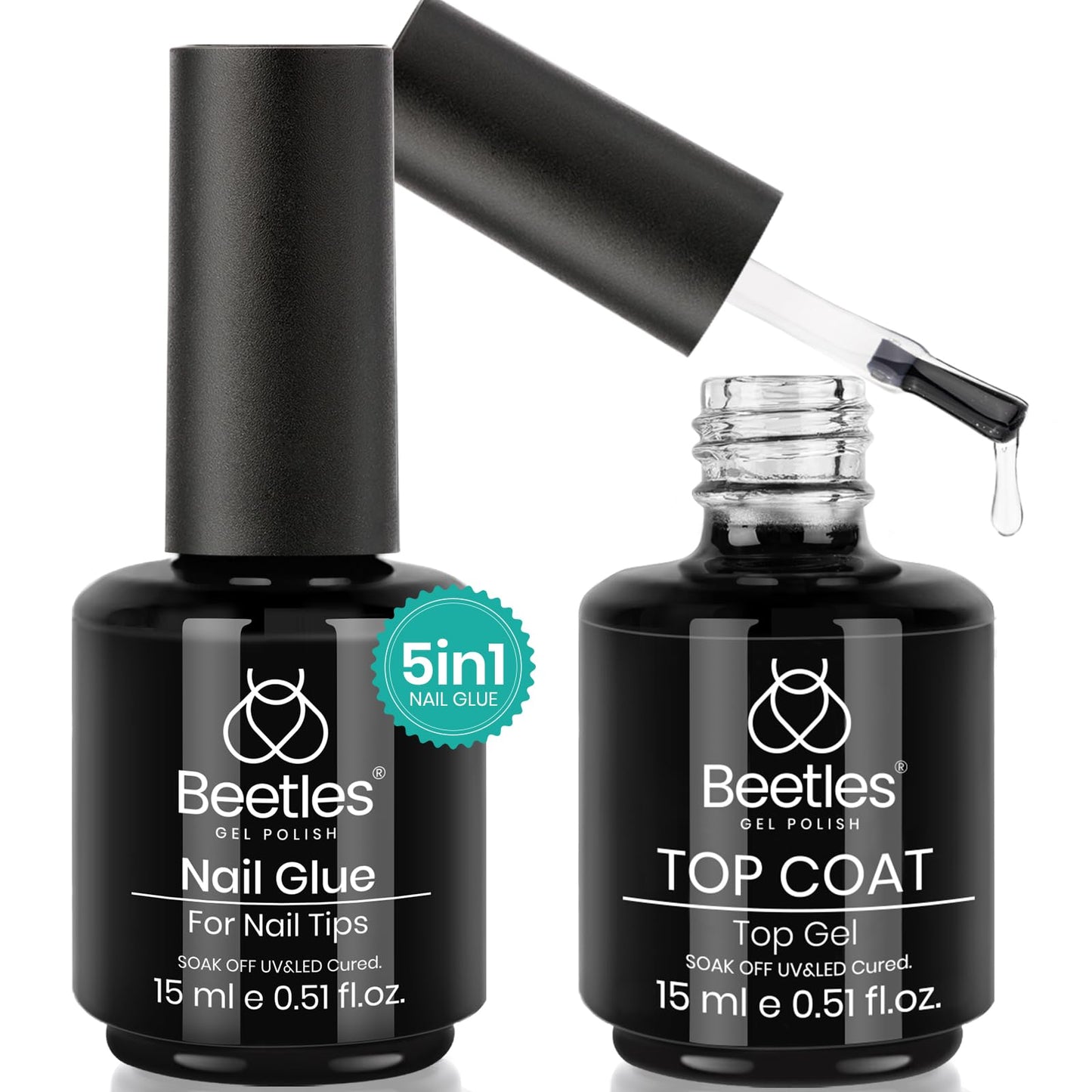 Beetles Ombre Press on Nails: 224 PCS Short Almond Gel Nail Tips, Pink Press ons Pre-applied Primer & Base Coat Glue on Nail Tips, No Need to File Fake Nails DIY Nails Gifts for Women