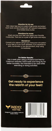 Moisturizing Gel Socks for Men - Extra Large - 2 Pairs - with Shea Butter - Paraben Free - Reuseable Moisturizing Socks - Phoenix Foot Peel™