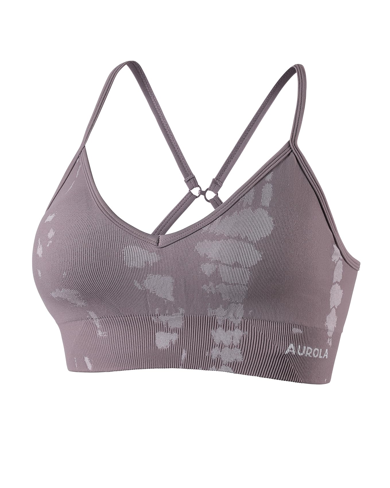 AUROLA Serpent Seamless Sports Bras for Women,Backless Padded Strappy Workout Gym Yoga Crop Tops