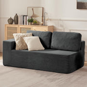 106" Cloud Sectional Couch, Left/Right Facing Convertible Sofa with Deep Seat, L-Shape Modular Upholstered Foam Couch for Living Room Bedroom, No Assembly Required (Corduroy Fabric, Beige)