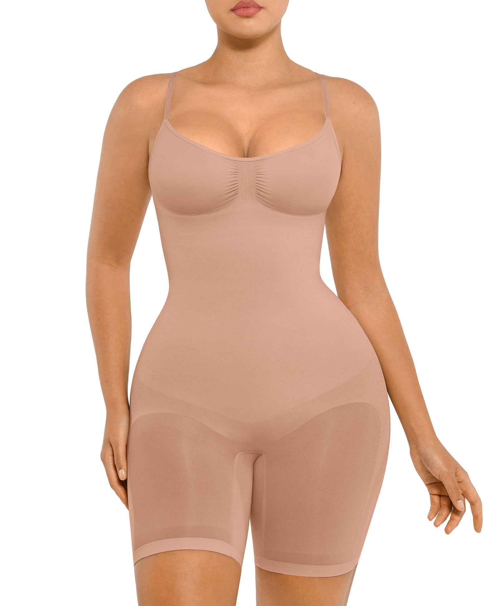 FeelinGirl Shapewear Bodysuit Tummy Control Seamless Sculpting Hip Enhancer Body Shaper for Women