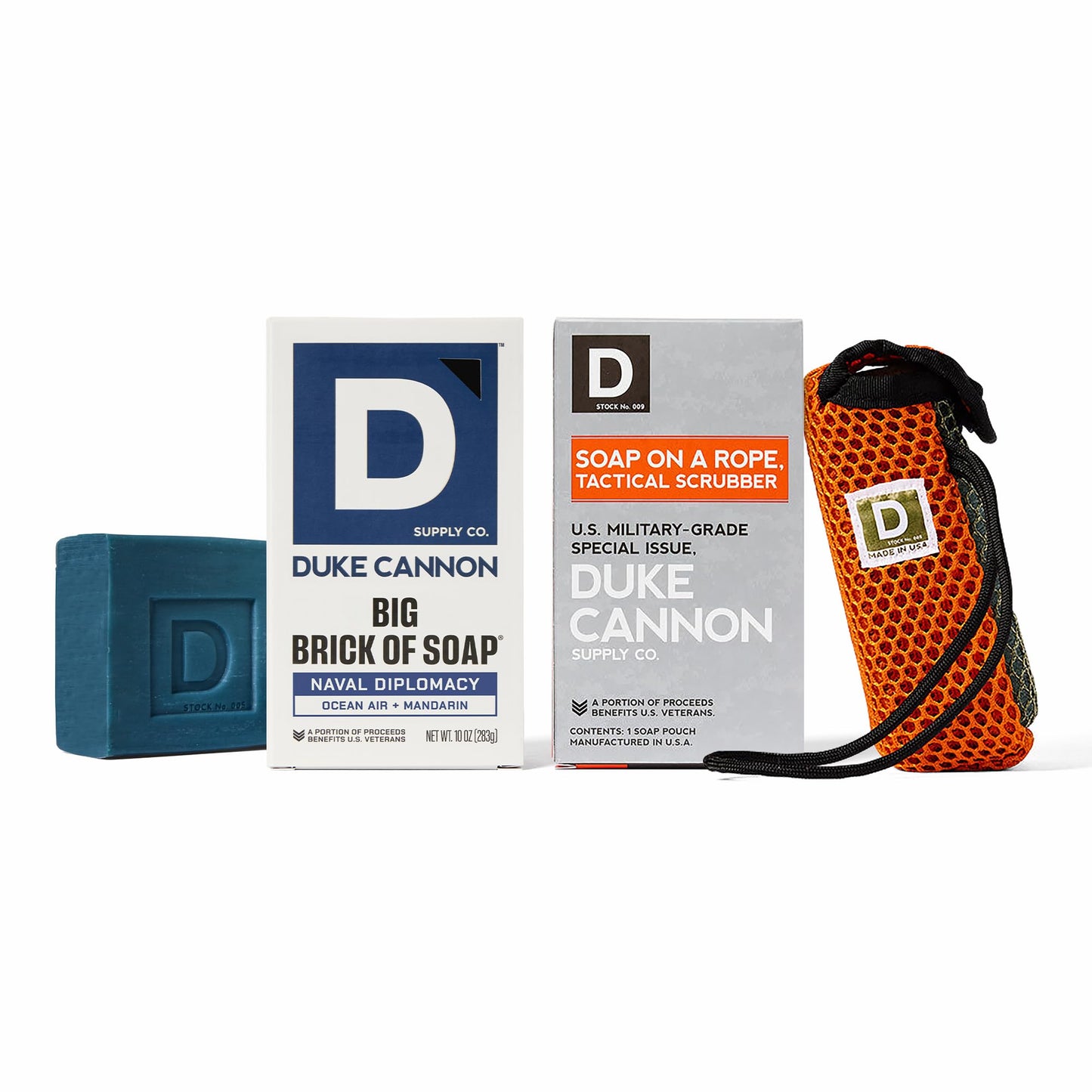 Duke Cannon Tactical Scrubber - Big American Bourbon Soap, U.S. Military-Grade Soap Pouch with Coarse & Soft Mesh, Oak Barrel Scented, 10 oz.