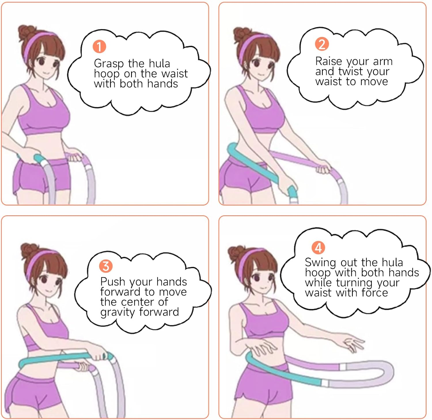 Foldable Fitness Hula Hoop, no Waist Damage Spring Design, Suitable for Home Fitness and Travel Carrying