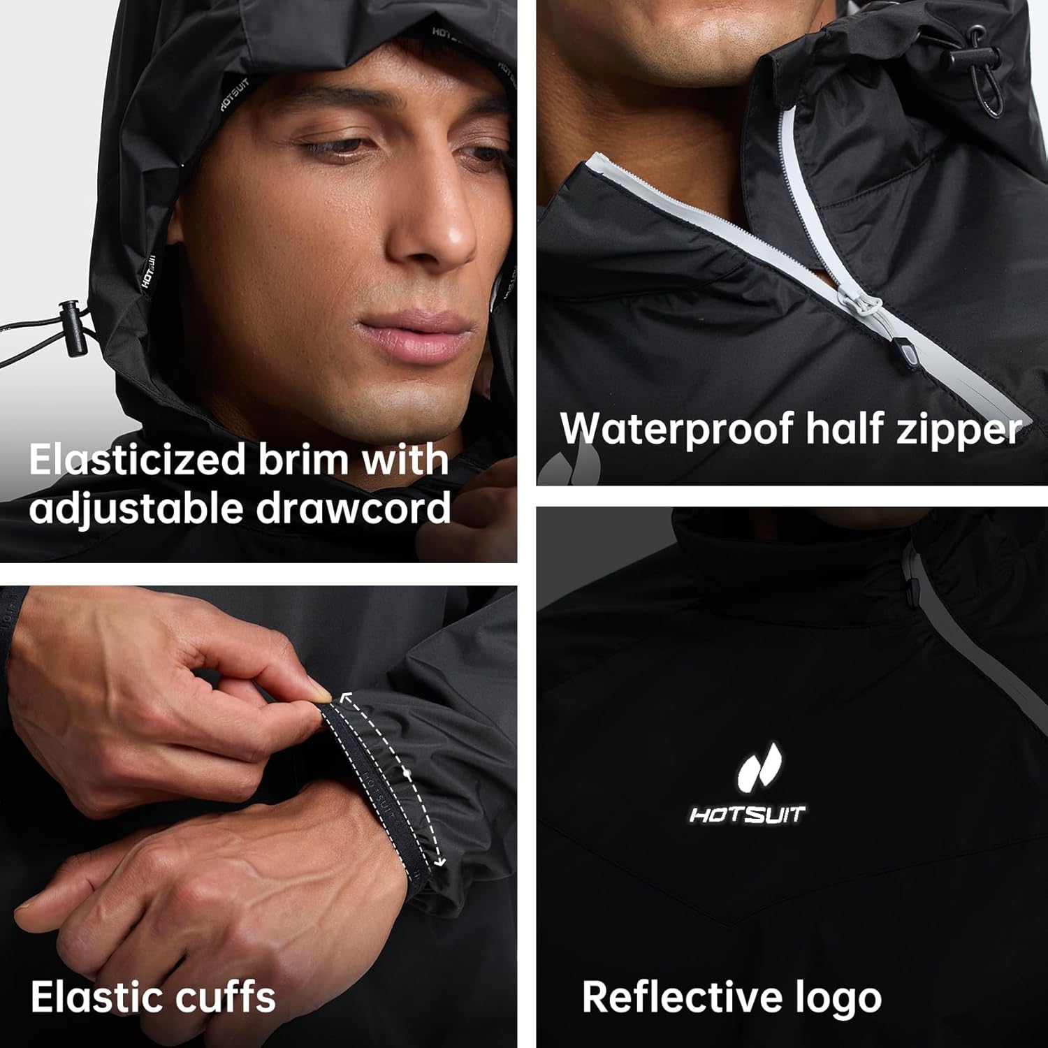 HOTSUIT Sauna Suit for Men Sweat Sauna Jacket Pant Gym Workout Sweat Suits