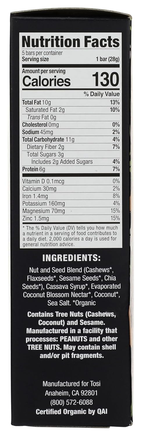 TOSI Organic Coconut Cashew Superbites, 4 OZ