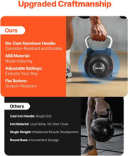 VEVOR Kettlebell, Adjustable Kettlebell with 7 Weight Levels, Die-Cast Aluminum and ABS Material, for Grip Strength Training, Full-body Workout & Cross-Training