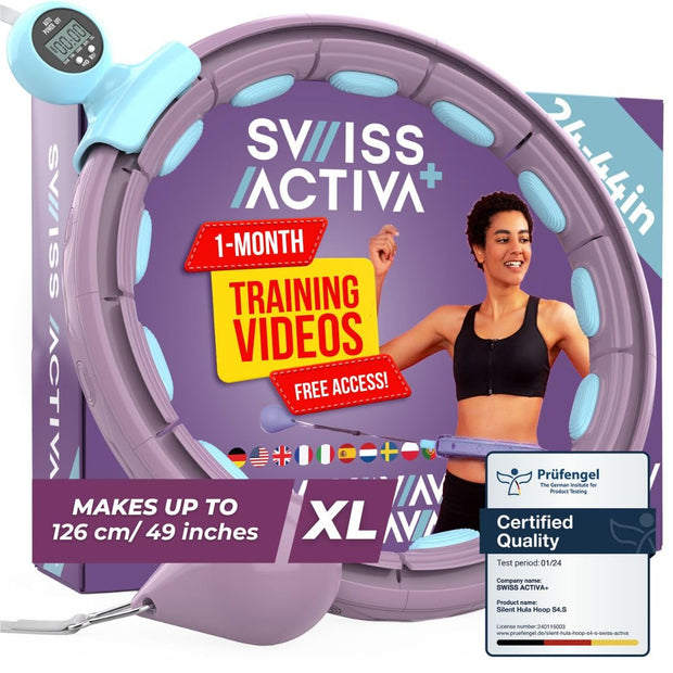 Swiss Activa+ Smart Hula Hoop - Infinity Hoop for Adults - Won't Fall Off - Weight Loss Exercise Equipment