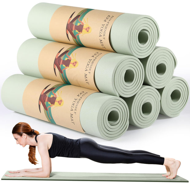 Timgle 6 Pcs 10mm Thick Yoga Mat, 68 x 24 Inches, Anti-Slip Tear-Resistant Exercise Mat for Adult Fitness, Stretching, Home Workout and Studio