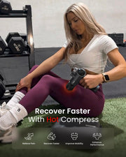 RENPHO Massage Gun Deep Tissue with Heat and Cold Head, Handheld Muscle Massager Therapy with Carry Case, Percussion Body Masajeador for Men Women Athletes Back Upgrade, Active Thermacool