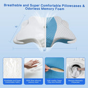 Pain Relief Cervical Pillow for Neck Support,Adjustable Ergonomic Pillow Cozy Sleeping,Odorless Orthopedic Memory Foam Pillows,Contour Bed Pillow for Side Back Stomach Sleeper