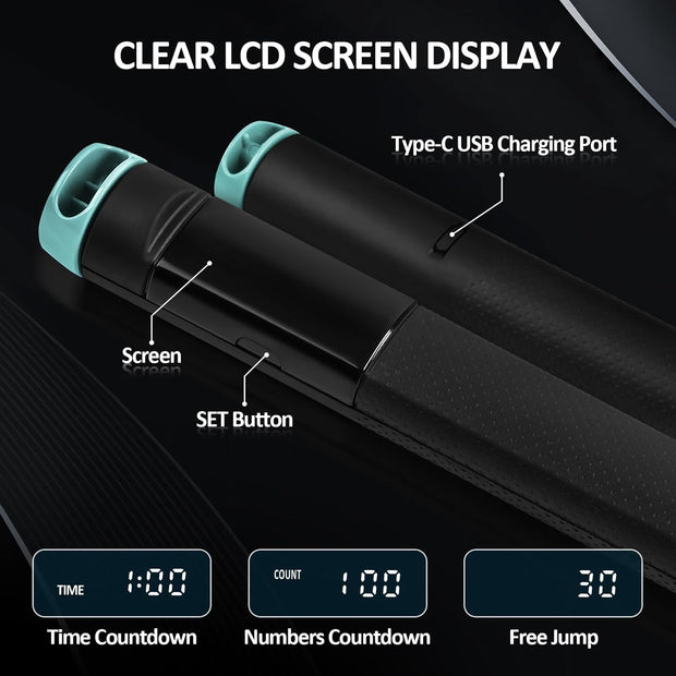 KYTO Smart Jump Rope, High Speed Jump Rope with Counter, Workout Jumping Rope with Steel Ball Bearings, Adjustable Length Speed Skipping Rope, Skipping Rope with App, Fitness Gifts for Adults, Kids