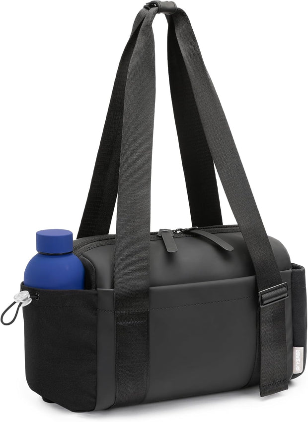 SKYSPER Small Gym Bag for Women - Mini Duffle Bag with Wet Compartment, Lightweight Waterproof Gym Tote Bag for Dance, Travel, Cute & Compact Workout Bag for Girl (Black)