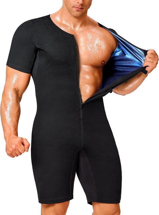 Junlan Sauna Suit for Men Full Body Waist Trainer Sauna Shirt for Working Out
