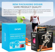 OK TAPE Kinesiology Tape 10 inches Precut, 20 Strips, Cotton Elastic Athletic Tape Latex Free, 2in x 16ft, Black