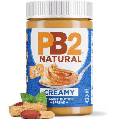 PB2 Natural Creamy Peanut Butter | All Natural Peanut Butter Spread | Healthy, Naturally Sweetened with Zero Added Sugar, Certified Gluten Free, Vegan (1-Pound Jar)