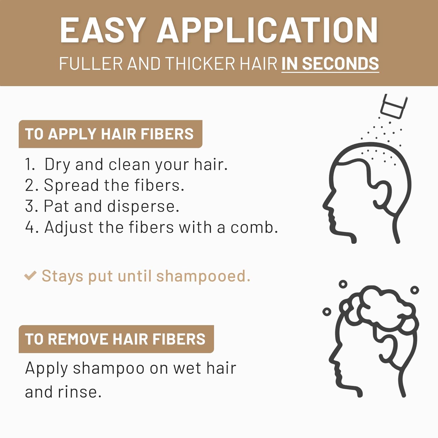 Hair Fibers for Men & Women (30 Grams, Black), Fill In Fine or Thinning Hair, Instantly Thicker, Fuller Looking Hair